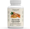 Turmeric Curcumin 1300mg - Premium Turmeric με 95% Κουρκουμινοειδή & BioPerine Black Pepper Extract - Ενισχυμένη Απορρόφηση - Μη ΓΤΟ - 60 Καψάκια λαχανικών - Κατασκευασμένες στις ΗΠΑ