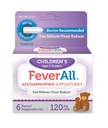 FeverAll Children's Acetaminophen Suppositories, 120 mg - 6 ea