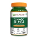 Pure Nutrition Gingko Biloba 120 mg | 120 Veg Capsules | Min 24% Flavone Glycosides | Herbal Dietary Supplement | Supports Daily Nutritional Intake & Overall Wellness | Non GMO