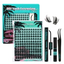 Fairy Lash Clusters DIY 144Pcs Manga Lash Extension Kit,Lashes Natrual Clusters Kit with Eyelash Black Bond and Seal,Lash Remover and Tweezers Anime Cluster Eyelash Extensions(Holiday,C-Mix8-18mm)