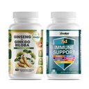 GreeNatr Korean Red Ginseng Root and Ginkgo Biloba and 7 in 1 Immune Support Supplement with Vitamin C, Vitamin D3, Zinc 50mg, Quercetin