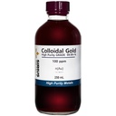 True Colloidal Gold (100 ppm) - 99.99+% Purity - 250 mL (8.45 Fl Oz) in a Clear Glass Bottle
