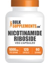 BulkSupplements.com Nicotinamide Riboside Capsules - NAD+ Supplement, Nicotinamide Riboside 1000mg - Gluten Free, 2 Capsules per Serving, 120 Count (Pack of 1)