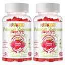 Potassium Magnesium Gummies,Potassium Supplement w/Ashwagandha,High Absorption Magnesium Glycinate,B6,D3,Potassium Citrate,Electroyte for Adults Kids,Sugar-Free, 120 Strawberry Chews