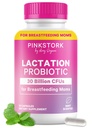 Pink Stork Lactation Probiotic for Breastfeeding Women, 30 Capsules | 30 Billion CFUs, Multi-Strain Postnatal Probiotic, Supports Breast Milk & Gut Health, Mint Essence