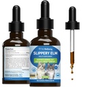 Pet Wellbeing Slippery Elm for Cats - Vet-Formulated Dual Digestive & Throat Support - Organic Pure Single Herb Extract - Holistic Soothing Cat Supplement - Liquid Formula 2 oz (59ml)