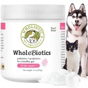Wholistic Pet Organics WholeBiotics - Daily Dog Probiotics for Digestive Health Support & Immune Boost - 9 Strains - Prebiotics & Probiotics for Dogs & Cats - Gut Health for Dogs - 3 Oz - 85 Scoops