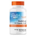 Doctor's BEST Stabilized R-Lipoic Acid Supplement 100 mg - R-Alpha Lipoic Acid Capsules for Men & Women, Formula with D-Biotin, Antioxidant & Metabolic Response Support, Vegan - 180 Veg Caps