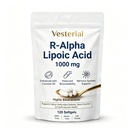 Vesterial R-Alpha Lipoic Acid, Alpha Lipoic Acid 1000mg with Coconut Oil, Boost Energy, Support Health, Non-GMO, Gluten Free, Vegan, 120 Count