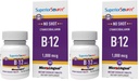 Superior Source No Shot Vitamin B-12 Cyanocobalamin 1000 mcg - Vitamin B-12 to Support Energy Production, Brain Health & Overall Wellness - Sublingual Tablets - 100 Dissolvable Tablets (Pack of 2)