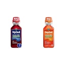 Vicks DayQuil & NyQuil Severe Cold & Flu Medicine, Relief for Headache, Fever, Sore Throat, Minor Aches & Pains, Nasal Congestion, Sinus Pressure, Stuffy Nose, and Cough, Bundle, 2 x 12 OZ