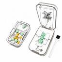 Pill Cutter Splitter for Small Tiny Large Pills at Once with Accurate and Professional Sharp Blade but Safe, Cuts 1/2, 1//3, 1/4 One-Hand Operation Portable Tablet Cutter, BPA Free (White)