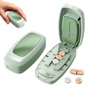 Portable Pill Cutter, Adjustable 1/2 &1/4 Pills Cutter and Splitter for Multiple Pills, Accurate Centering Alignment Device,Pill Taker Household Gadgets (Green)