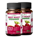 Organic Beet Root 21:1 Extract Nitric Oxide, Non-GMO, 180 | High Potency Nitric Oxide Supplement, Black Pepper for Enhanced Absorption