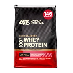 Optimum Nutrition Gold Standard 100% Whey Protein Powder, Delicious Strawberry, 10 Pound (Packaging May Vary)