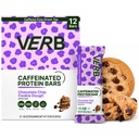 Verb Energy - Caffeinated Protein Bars Chocolate Chip Cookie Dough 190-Calorie Low Sugar 10g Protein Bar - Vegan Snacks - Gluten Free Breakfast Bars with Organic Green Tea, 51g Per Bar (Pack of 12)