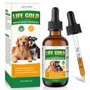 Life Gold for Dogs, Immune Support Liquid Supplement for Senior Dogs, Herbal Antioxidant & Daily Wellness Formula with Astragalus, Sheep Sorrel & Burdock Root, Vet Formulated, 2 fl oz