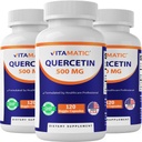 Vitamatic Quercetin 500 mg, 120 Vegetarian Capsules (3 Pack) | Powerful Antioxidant*, Immune & Cellular Health Support*, Non GMO, Gluten Free, Made in USA
