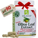 Island Nutrition, Olive Leaf Extract Capsules – 25% Oleuropein (40% Total Polyphenols), Plus 20% Hydroxytyrosol Complex – 100% Grown & Extracted in Spain (90 Capsules)