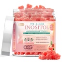 Myo-Inositol & D-Chiro Inositol Gummies with Ashwagandha Root & Vitamin D3 | 40:1 Ratio | Sugar-Free Peach Flavor | Non-GMO | Dietary Supplement | 60 Gummies