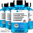 Liposomal Nicotinamide Riboside NR Supplement Resveratrol NAD : Nicotinamide 500mg w/Fisetin, Resveratrol Powder Spermidine Berberine NAD Resveratrol Supplement 500 mg - 60 caps 4 Pack