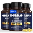 NMN Supplement with NAD+ and Nicotinamide Riboside, NMN & NAD Dual Benefits, NMNH Alternative, Supports Cellular Energy & Anti-Aging, 30 Day Supply 60 Capsules, Third-Party Tested, 3 Pack