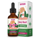 ABYSSUS Holy Basil Liquid Drops, Tulsi Tincture with Ashwagandha, 2 fl oz | Stress Relief & Restful Support, Alcohol-Free, with Lemon Balm, Daily Relaxation for Busy Adults