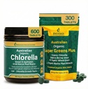 Biogenesis Complete Alkalizing Duo: Organic Chlorella (500mg) & SuperGreens Plus (Wheatgrass, Barley Grass) – 600 Total Tablets – BioDynamic Cracked Cell Wall, Vegan Green Superfood for Energy, Detox