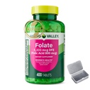 Spring Valley Folate Dietary Supplement 1,333 mcg | High Potency Folate | 400 Tablets + Dipaze Gift (Container)