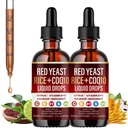 Red Yeast Rice Cholesterol Cleanse | Citrus Bergamot Red Yeast Rice with Coq10 Liquid Drops | Cholesterol Support,Heart Wellness Support with Citrus Bergamot,Olive Leaf,Soursop Blend(2)