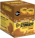 Honey Stinger Organic Peanut Butter Waffles - USDA Certified, Kosher, Natural Energy Snack, Gluten-Free, No Artificial Flavors or Preservatives, Convenient Box of 12 for Athletic & Outdoor Use