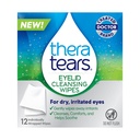 TheraTears Eyelid Cleansing Wipes – 12 Individually Wrapped Wipes with Cucumber Extract, for Daily Cleaning of Eye Lashes & Lids