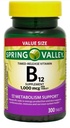 Spring Valley, Extended Release Vitamin B12, 1,000 mcg, 300 Tablets