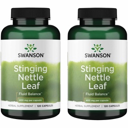 Swanson Stinging Nettle Leaf (Urtica Dioica) - Herbal Supplement Promoting Urinary Tract & Respiratory Health Support - May Support Healthy Fluid Balance - (120 Capsules) (2 Pack)