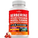 Berberine and Ceylon Cinnamon Supplement - Bitter Melon, Glucomannan, Gymnema Sylvestre, Chromium, Moringa, Milk Thistle, Turmeric, Inositol Pills - 60 Count