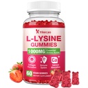 L-Lysine 1000mg Gummies, Chewable Lysine Supplement for Lips & Skin, Immune Support, Essential Amino Acid, Non-GMO, Vegan, Gluten Free, Sugar-Free, Strawberry Flavor, 60 Count