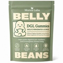 DGL Gummies, Belly Beans DGL Gummies, 400mg Deglycyrrhizinated Licorice Root Extract, Digestive Comfort Support, No Gluten, 60 Gummies