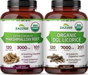 Zazzee USDA Organic Gut Lining Support Bundle | 20:1 DGL Licorice Root Plus Marshmallow Root Capsules | Non-GMO Vegan & ISO Lab Tested (120 Servings Each)