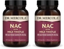 Dr. Mercola NAC with Milk Thistle-with Antioxidants-Supports Normal Detoxification Processes-500 mg N-Acetyl-Cysteine per Serving-Non-GMO,Gluten-Free&Soy Free-60 Capsules (30 Servings),(Pack of 2)