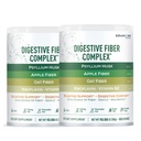 Psyllium Husk Powder 4in1 Digestive Fiber Supplement - Gut Health, Bloat Relief for Women and Men, Soluble and Insoluble Psyllium Husk Fiber Powder, Vitamin B2 - Vegan, Unflavored, Sugar-Free, 2-PACK
