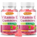 2 Pack Vitamin E Gummies, 180 mg (400 IU) dl-Alpha, Daily Skin Support | Sugar-Free, Vegan, Non-GMO, Raspberry Flavor, 120 Count