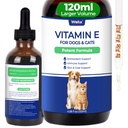 Wellix 4.06 fl oz Vitamin E Drops for Dogs & Cats - Liquid Vitamin E for Healthy Skin & Coat, Immune Support, Antioxidant Defense - Chicken Flavor Pet Vitamins and Supplements for All Breeds