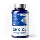GHK-Cu Copper Peptide Supplement - 120mcg with Hyaluronic Acid 50mg & Biotin 200mcg - Supports Collagen, Skin Elasticity & Hair Health - Vegan, Gluten-Free - 120 Capsules