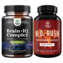 Bundle of Nootropic Memory Supplement and Energizing Nitric Oxide Supplement for Men - for Brain Boost and Natural Energy Booster - for Intense Muscle Growth Performance Endurance and Recovery
