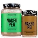 NAKED Chocolate Pea Protein Isolate 2LB PB Powdered Peanut Butter 1.5LB (45 Servings) – Plant-Based; Vegan; Bulk; Non-GMO; Gluten Free; Soy Free