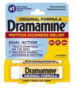 Dramamine Motion Sickness Relief, Original Formula, Tablets 12 ea (Pack of 4)