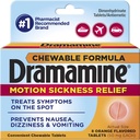 Dramamine Chewable Formula Motion Sickness Relief, 8 Orance Flavored Tablets