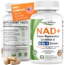 NAD+ Supplement 620mg | 6-in-1 Complex with Resveratrol, Ashwagandha & Urolithin A - Daily Energy Stack for Focus, Brain Fog & Healthy Aging - 60 Capsules