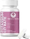 Potassium Citrate Capsules 1600 mg – Electrolyte Balance, Hydration & Muscle Support – Heart Health & Energy Support – 60 Vegan Capsules