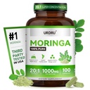 Moringa Capsules 1000mg per Serving, Moringa Oleifera Leaf Extract 20:1, Plant-Based Supplement for Energy & Daily Wellness Support, 100 Capsules